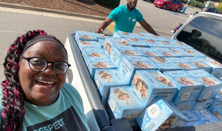 food boxes at the SE Raleigh Y