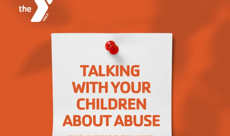 image that says Talking with Children about Abuse for Child Abuse Prevention Month