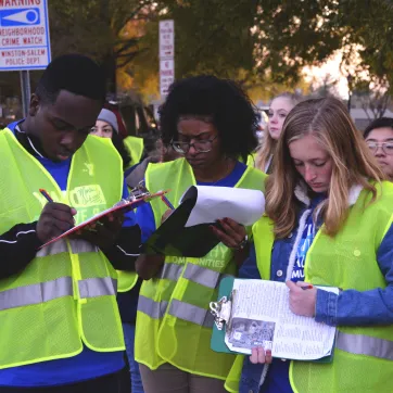 students conduct walk audit to address safety concerns