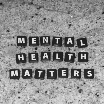 picture of words spelling out Mental Health Matters