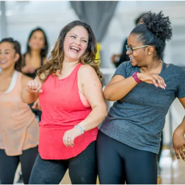 women in a YMCA exercise class