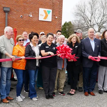 cherryville y staff at ribbon cutting of new banch