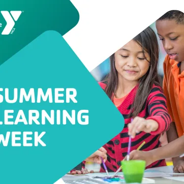 picture of a boy and a gir painting as the Y celebrates Summer Learning Week