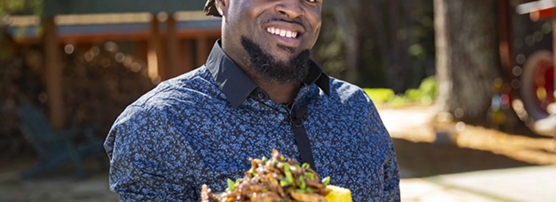 chef displaying food