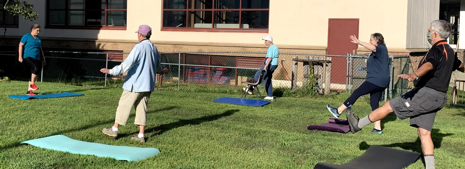 group ex outside with mats