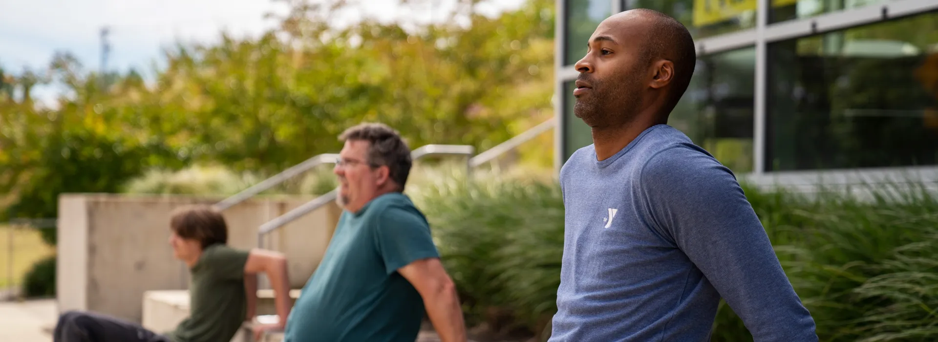 men exercising outside