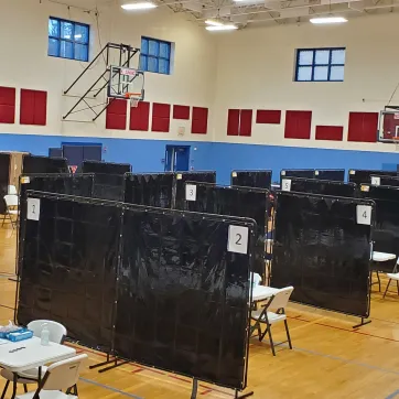 covid 19 vaccination site at JF Hurley Y